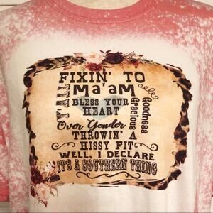 Southern Thing Sublimated Bleach Dye Handmade Graphic Tee